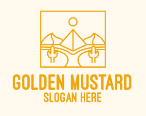 Golden Pyramid Line Art logo design