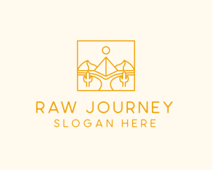 Golden Pyramid Line Art logo