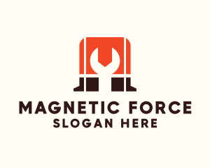 Wrench Magnet Letter M logo design