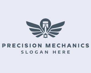 Mechanic Piston Wings logo design