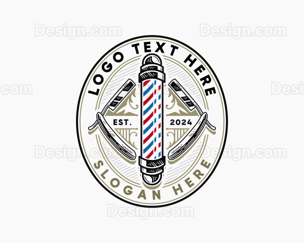 Barber Razor Hairstylist Logo