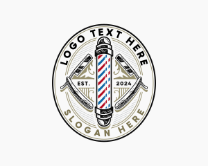 Barber Razor Hairstylist logo