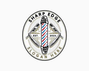 Barber Razor Hairstylist logo design