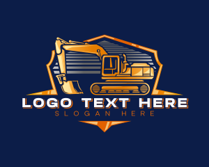 Construction - Excavator Construction Machinery logo design