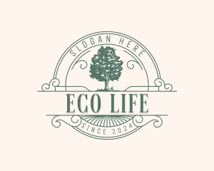 Eco Valley Oak Tree logo design