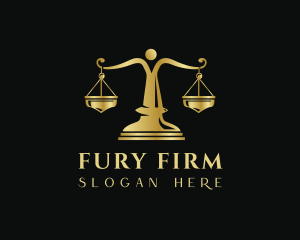 Golden Law Firm Justice logo design