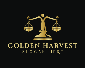 Golden Law Firm Justice logo design