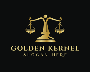 Golden Law Firm Justice logo design