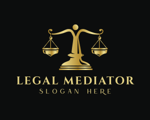 Golden Law Firm Justice logo design