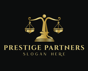 Golden Law Firm Justice logo design