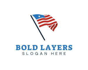 America Country Flag logo design