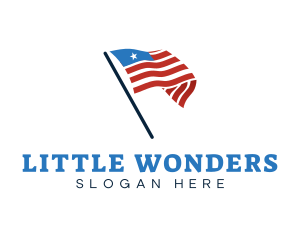 America Country Flag logo design