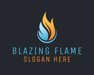 Heating Cooling Flame logo design