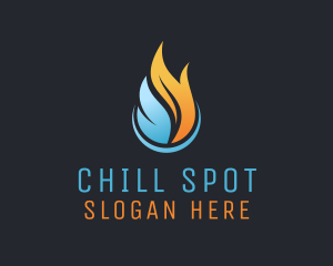 Heating Cooling Flame logo design