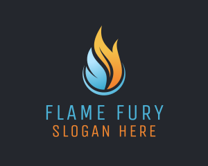 Heating Cooling Flame logo design