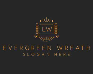 Gold Wreath Shield logo design