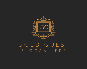 Gold Wreath Shield logo design