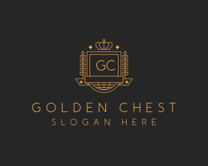 Gold Wreath Shield logo design