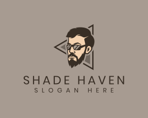 Hipster Man Sunglasses logo design