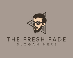 Hipster Man Sunglasses logo design