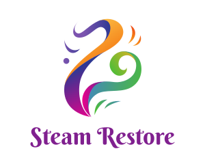 Multi Color Steam logo design