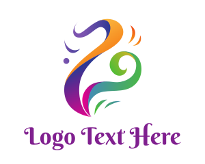 Trumpet - Multi Color Steam logo design