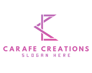 Pink Geometric C logo design