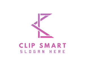 Pink Geometric C logo design