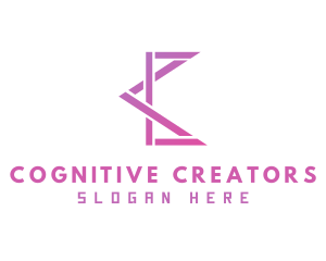 Pink Geometric C logo design