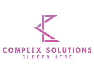 Pink Geometric C logo design