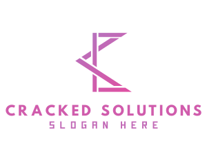 Pink Geometric C logo design