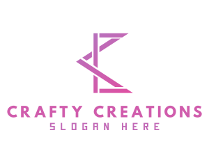 Pink Geometric C logo design