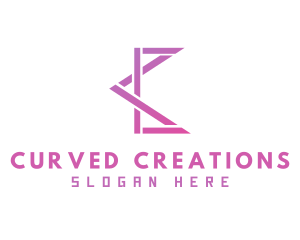 Pink Geometric C logo design