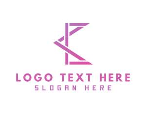 Angle - Pink Geometric C logo design
