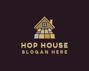 Wooden House Floor logo design