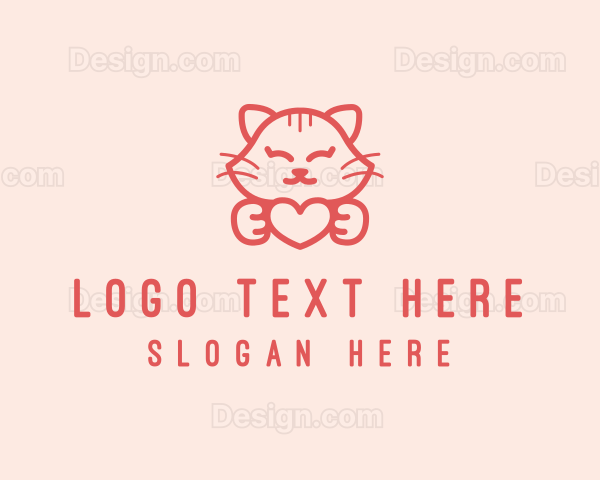 Feline Cat Heart Logo