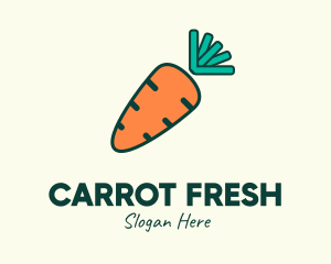 Orange Organic Carrot logo design