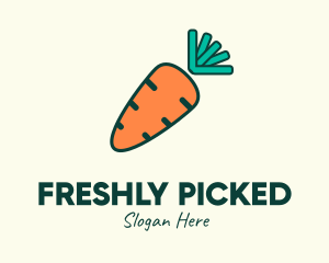 Orange Organic Carrot logo design