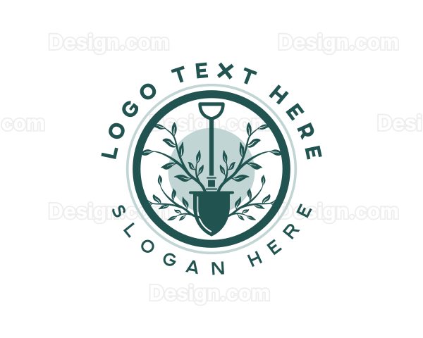 Garden Shovel Planting Logo