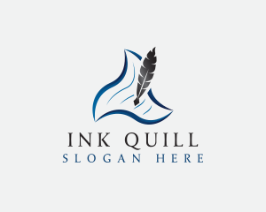 Paper Quill Pen logo design