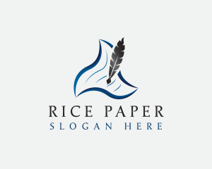 Paper Quill Pen logo design