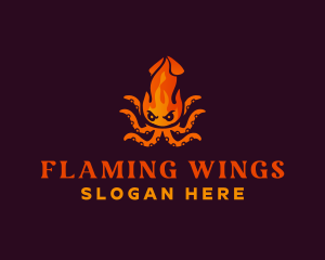 Squid Fire Restaurant logo design