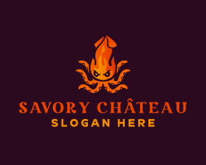 Squid Fire Restaurant logo design