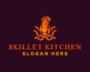 Squid Fire Restaurant logo design