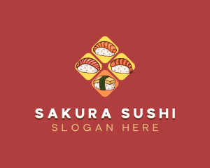 Sushi Nigiri Food logo design