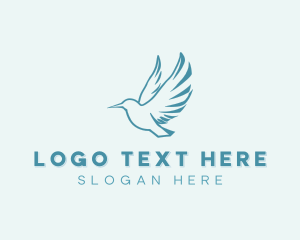 Flying Hummingbird Silhouette logo