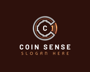 Digital Cryptocurrency Coin logo design