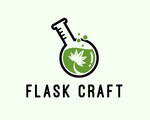 Cannabis Laboratory Flask  logo design