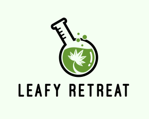 Cannabis Laboratory Flask  logo design