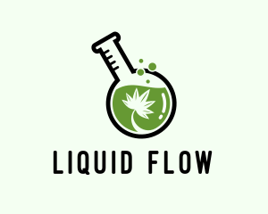 Cannabis Laboratory Flask  logo design